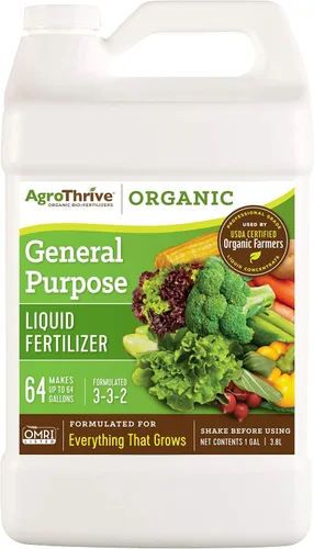 Miniatura 9 de AgroThrive Fertilizante líquido orgánico multiusos - 3-3-2 NPK (ATGP1320) (2.5 galones) para césped, verduras, invernaderos, hierbas y todo lo demás