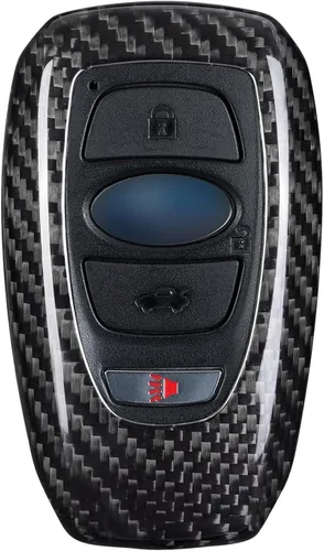 Miniatura 12 de T-carbon Funda de fibra de vidrio real compatible con llavero BRZ, XV Outback, Ascent, Crosstrek, WRX, Legacy, Forester Key Fob, azul