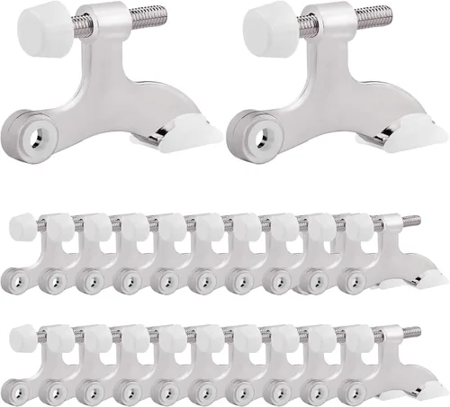 Miniatura 20 de OBTANIM - Paquete de 8 topes de puerta con bisagra de alta resistencia, topes de puerta ajustables de metal con puntas de goma para parachoques