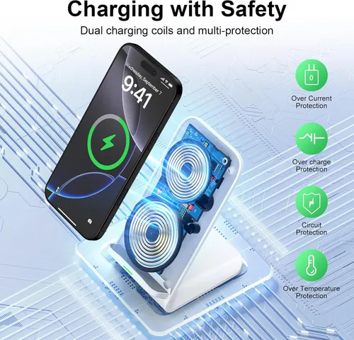 Miniatura 3 de Pixel - Soporte de carga inalámbrica para Google Pixel 10a 10 Pro XL/9 Pro XL/Fold 9a 8 Pro 8 7a 7 Pro, estación de carga inalámbrica Android de 15