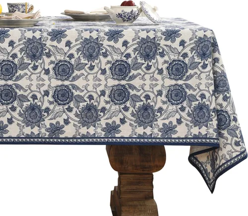 Miniatura 72 de patdrea - Mantel de lino floral, grueso, decorativo y francés para mesas rectangulares o cuadradas, para cocina y comedor, 55 x 79 pulgadas