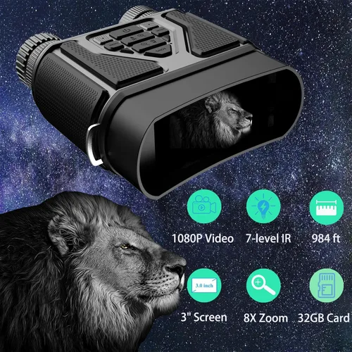 Miniatura 2 de Night Vision Goggles - Night Vision Binoculars for Adults, Gifts for Men Him Husband Dad with 8X Zoom, 4000mAh Rechargeable Gear for Hunting &