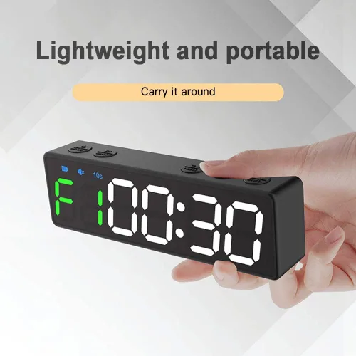 Miniatura 3 de Cronómetro de gimnasio, mini temporizador de gimnasio, cronómetro recargable, reloj portátil de cuenta regresiva/hacia arriba con parte trasera