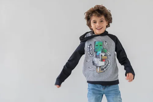 Miniatura 4 de Minecraft Creeper Zombie Steve - Sudadera con capucha de forro polar para niños pequeños a grandes
