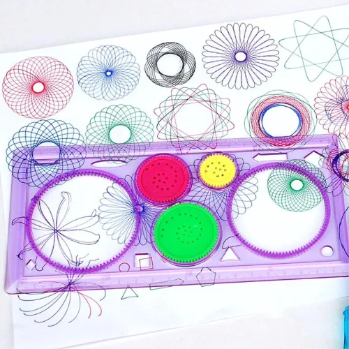 Miniatura 6 de yueton Juego de plantillas de dibujo de pintura de dibujo lavable de plástico colorido transparente de 4 piezas para manualidades infantiles