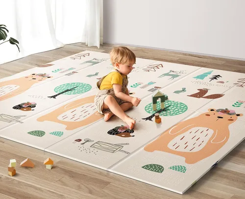 Miniatura 10 de UANLAUO Alfombra de Juego Plegable para Piso de 71x59 - Alfombra de Juego Gruesa de Espuma para Niños, Alfombras de Juego para Bebés y Niños Animal