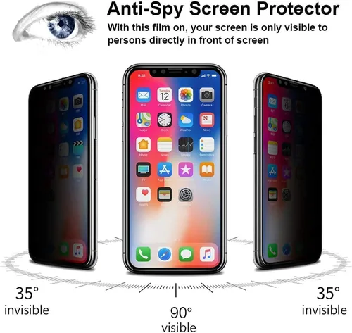 Miniatura 6 de Paquete de 2 protectores de pantalla de privacidad para Motorola Moto G 5G 2022 [dureza 9H] HD [negro] película de vidrio templado privado antiespía