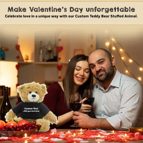 Miniatura 5 de Oso Brandon beige personalizado – Juguete de peluche personalizado de 12 pulgadas – Regalo perfecto de oso personalizado para graduación, San