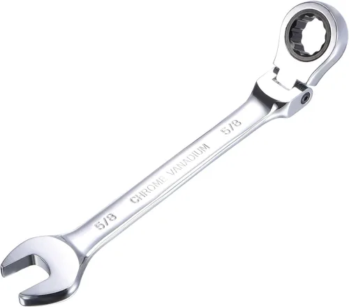 Miniatura 6 de uxcell Llave combinada de trinquete de cabeza flexible de 1/2 pulgada SAE 72 dientes Herramientas de llave de trinquete de 12 puntos, Cr-V