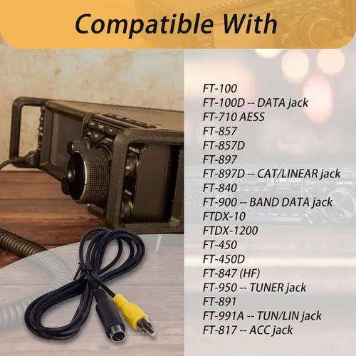 Miniatura 2 de XTPTFABS Conector mini DIN a RCA macho de 8 pines (4.9 ft) compatible con YAESU FT-710 FT710 (5.5 pies)