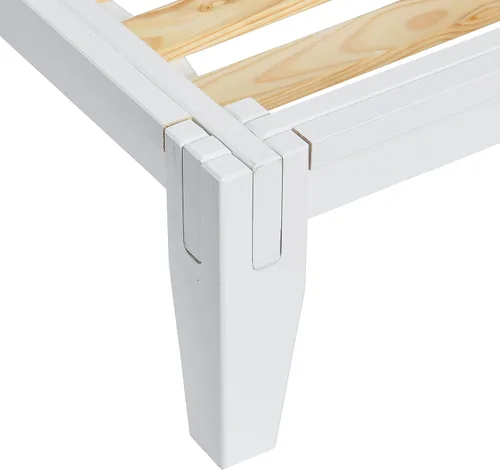 Miniatura 4 de Main + Mesa Yume - Cama moderna de plataforma de madera maciza con carpintería japonesa, acabado negro, tamaño Queen