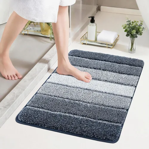 Miniatura 35 de COSY HOMEER Alfombras de baño de 24 x 17 pulgadas, ultra suaves y absorbentes, con respaldo de TPR antideslizante, lavable a máquina, alfombra Beige