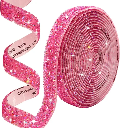 Miniatura 15 de Cinta autoadhesiva de resina negra con diamantes de imitación, 4 yardas, cinta de cristal brillante aplicable a bodas, cumpleaños, Navidad, fiestas