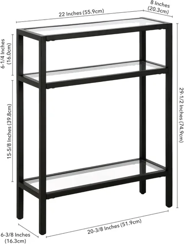 Miniatura 3 de Henn&Hart Mesa consola rectangular de 22 pulgadas de ancho en bronce ennegrecido, mesa de entrada, mesa decorativa para sala de estar, pasillo