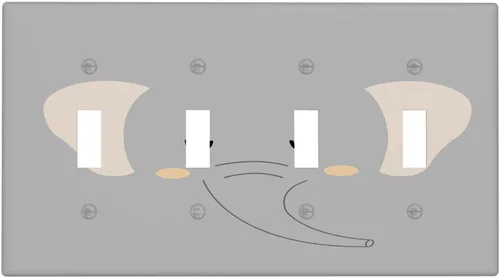 Miniatura 36 de Cubierta de interruptor de luz dúplex de elefante de dibujos animados de 1 banda, cubiertas de enchufe, placa frontal decorativa para receptáculo