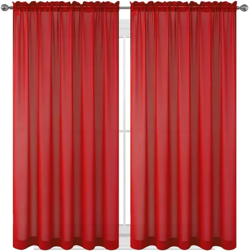 Miniatura 23 de WPM - Cortinas traslúcidas de gasa transparente con bolsillo para barra, 2 paneles de cortinas traslúcidas para dormitorio, cocina, sala de estar
