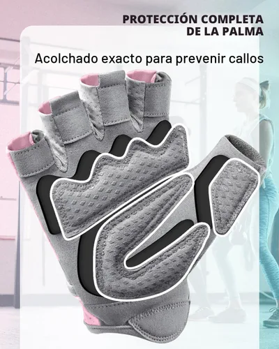 Miniatura 2 de VINSGUIR Guantes de entrenamiento para mujeres y hombres, guantes de levantamiento de pesas transpirables para ejercicio de gimnasio, fitness, Rosa
