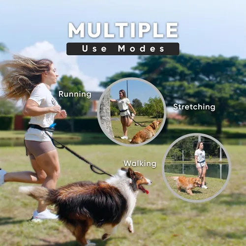 Miniatura 8 de Bond - Correa de correr para perros con manos libres con bolsa, correa manos libres para perros grandes, cinturón de correr para mascotas