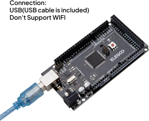Miniatura 2 de ELEGOO MEGA R3 Placa ATmega 2560 + cable USB compatible con Arduino IDE Proyectos Cumplimiento RoHS Negro