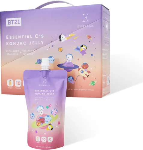Miniatura 12 de EVERYDAZE BT21 Essential C’s Gelatina de Konjac Pera Coreana Péptidos de Colágeno Vegano y Vitamina C Sin Gluten, Sin Azúcar, Bajas
