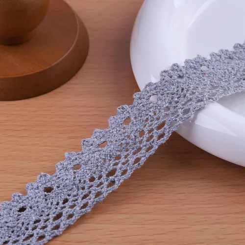 Miniatura 9 de Cinta de encaje vintage de 20 yardas x 1 pulgada, borde de encaje de algodón de ganchillo para paquete de Navidad, costura de novia, disfraces