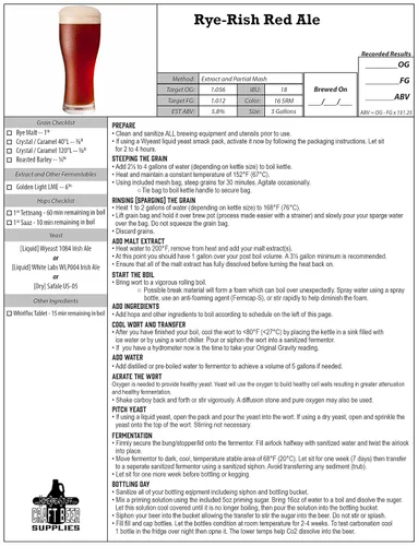 Miniatura 4 de RYE-RISH RED ALE - Kit de ingredientes para recetas de cerveza casera