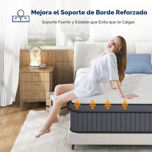 Miniatura 6 de EEN EEN SLEEP Colchón híbrido de felpa mediana de 14 pulgadas tamaño King [actualizado] en una caja con espuma viscoelástica de gel y resortes