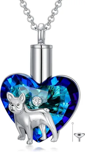 Miniatura 8 de AOBOCO Collar de urna de perro de plata esterlina para cenizas, recuerdo conmemorativo de perro, joyería de cremación, regalos para mujeres amantes