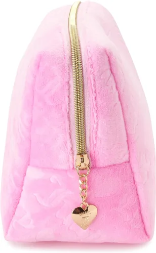 Miniatura 5 de Juicy Couture Bolsa De Maquillaje Rosa Cosméticos Organizador De Viaje Esenciales Con Cremallera Superior Cuña Velour Heart
