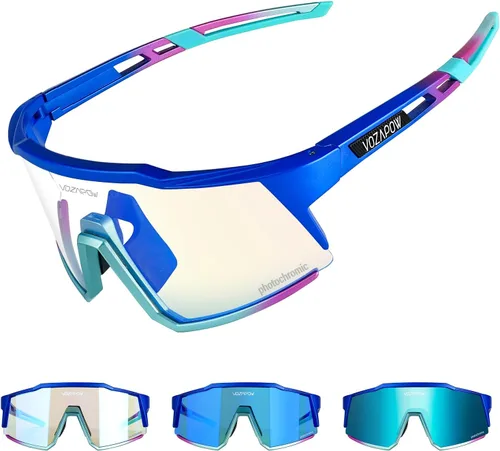 Miniatura 9 de Photochromic Sports Sunglasses XL for Men Women, TR90 Frame Cycling Glasses for Baseball, Running, Hiking B5-Gris