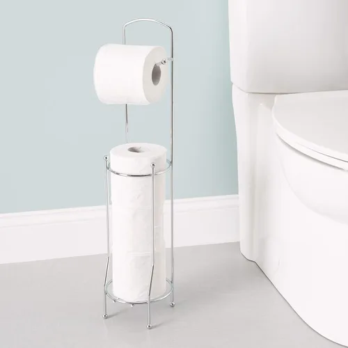 Miniatura 5 de Home Basics, soporte para pañuelos, para baño, con despachador, Plateado, Paquete de 1