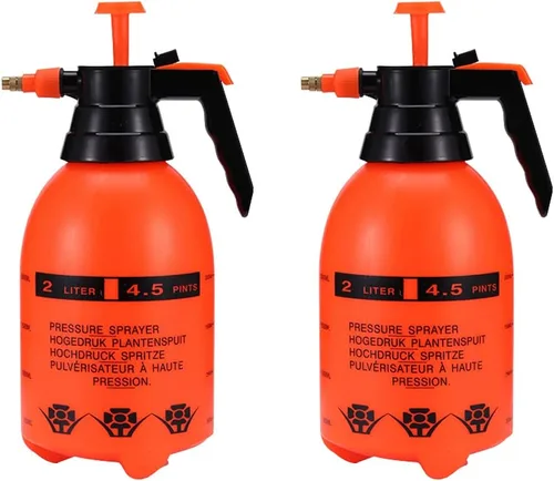 Miniatura 10 de Pulverizador de bomba de jardín de 68 oz/0.5 galones, botella de presión de mano de latón, boquilla ajustable de latón, gran capacidad, maleza