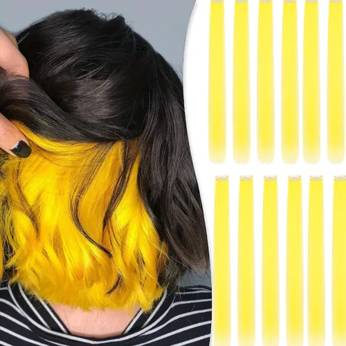 Miniatura 15 de Extensiones de cabello sintético lacio y sintético con clip de 24 pulgadas, para mujeres y niñas, regalo para fiestas, cosplay, rosa