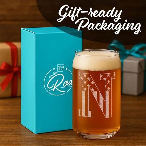 Miniatura 4 de Vasos de cerveza con monograma para hombres (A-Z) 16 oz - Regalos de cerveza para hombres hermano hijo papá vecino - Regalos únicos para él - Regalo