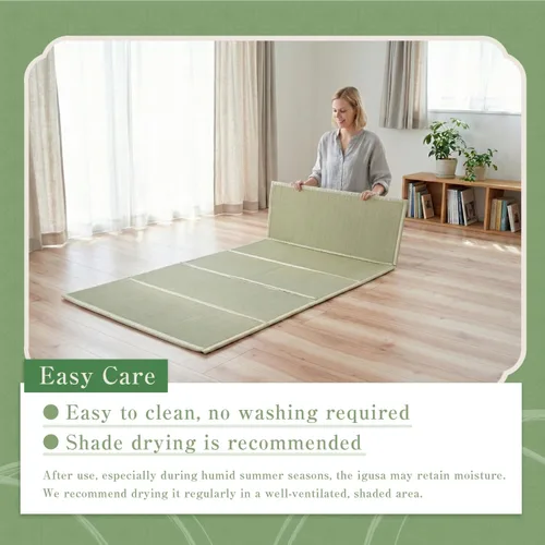Miniatura 6 de Tatami Mat – Colchón plegable de tatami japonés Igusa, futón para dormir en el suelo de hierba rush, meditación, yoga Zen Tatami, individual XL por