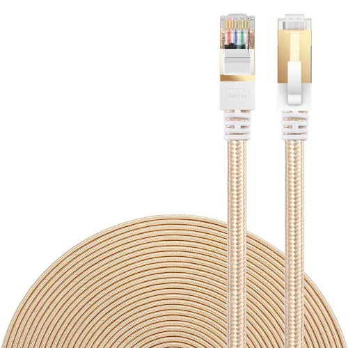 Miniatura 10 de Cable Ethernet Cat 8 DanYee, 3 pies, de nailon trenzado, alta velocidad, RJ45, 2000 MHz, negro