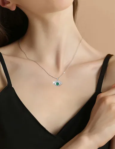 Miniatura 2 de Richapex Evil Eye Necklace for Women 18K Silver Plated Necklace Pure Crystal Eye Pendant Protection Necklace Ojo Turco Turkish Amulet Luck Gifts