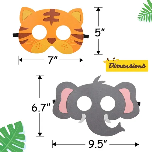 Miniatura 4 de CiyvoLyeen Party Animals Felt Masks Jungle Farm Forest Animals Theme Birthday Party Favors Party Supplies for Boys or Girls Animales salvajes - 12