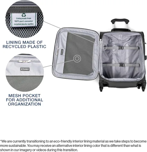 Miniatura 221 de Travelpro Maxlite 5 - Juego de 2 piezas de equipaje de mano de tela, expandibles con 4 ruedas giratorias, bolso blando para debajo del asiento, Negro