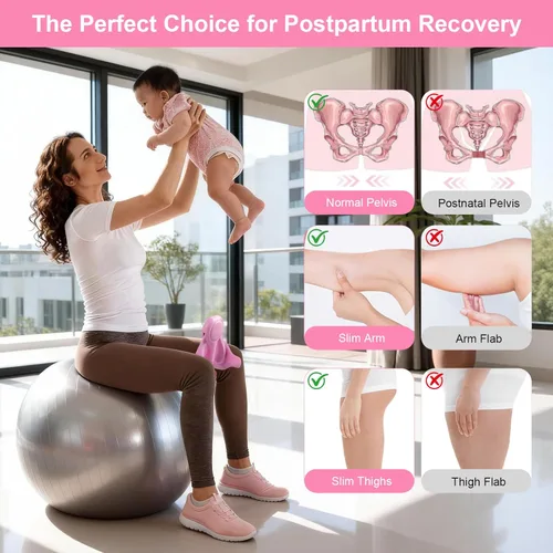 Miniatura 4 de Entrenador de muslos para mujer, 0-70 libras, resistencia ajustable, ejercitador interior de muslo con pantalla LED, dispositivos de reparación Rosa