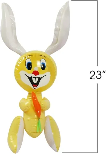 Miniatura 3 de ArtCreativity Conejito de Pascua inflable de 23 pulgadas con inflables de zanahoria, juego de 4 conejitos inflables, suministros de búsqueda