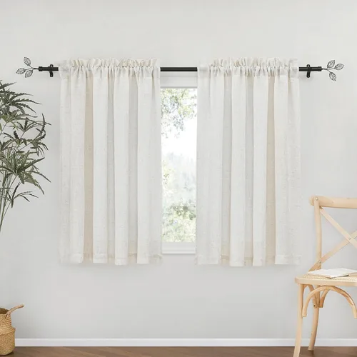 Miniatura 92 de RYB HOME Cortinas extralargas de 108 pulgadas de largo, transpirables con bolsillo para barra, cortinas traslúcidas blancas para sala de estar
