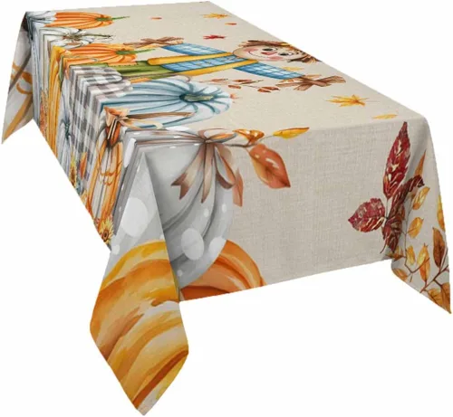 Miniatura 22 de Mantel rectangular impermeable con hojas de eucalipto de otoño, 52 x 70 pulgadas, mantel otoñal, rústico, girasol, acuarela, botánico, a prueba