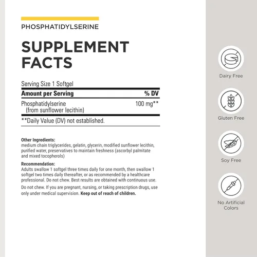 Miniatura 3 de Integrative Therapeutics Fosfatidilserina - Suplemento de apoyo para la función cognitiva y el estrés mental* - derivado de lecitina de girasol - 60