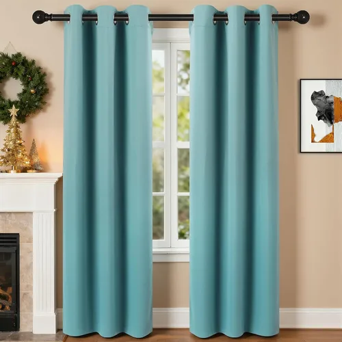 Miniatura 54 de Cortinas de oscurecimiento de habitación de 45 pulgadas de largo para dormitorio y sala de estar, cortinas térmicas aislantes con ojales