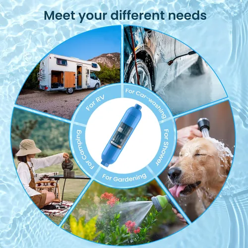 Miniatura 5 de CRYSTALA Filtro de agua para vehículos recreativos/caravana, filtro de agua en línea que reduce eficazmente mal sabor, olores, cloro y sedimentos