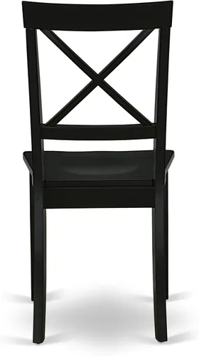Miniatura 11 de East West Furniture LGBO7-BLK-W - Juego de comedor de 7 piezas que consta de una mesa de comedor rectangular con hojas de mariposa y 6 sillas