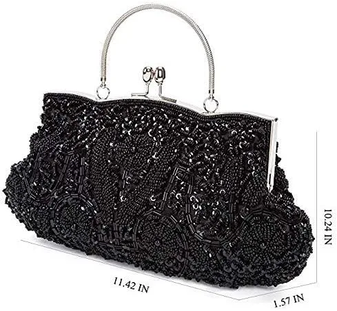Miniatura 2 de Simcat Bolso de mano grande con cuentas de lentejuelas y flores