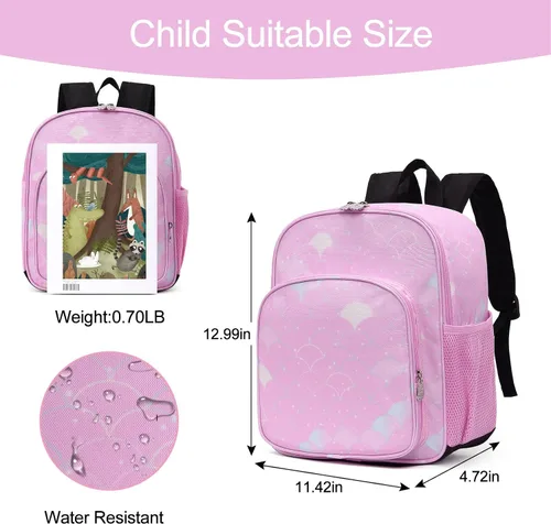 Miniatura 3 de CLUCI Mochila infantil para niños y niñas, mochila para preescolar con correa ajustable, 12L, Rosa 404, Mochilas Daypack
