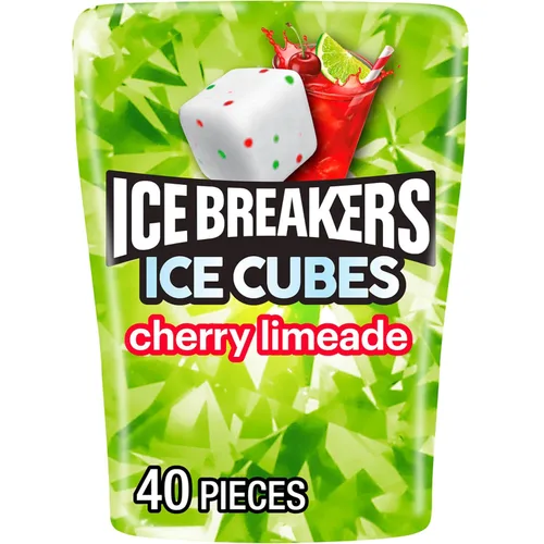 ICE BREAKERS Ice Cubes - Botella de goma de mascar sin azúcar, 3.24 oz (40 piezas)